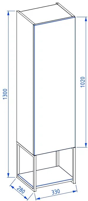 Szafka łazienkowa LOV 33 cm szaro-zielony półmat wysoka KROFAM