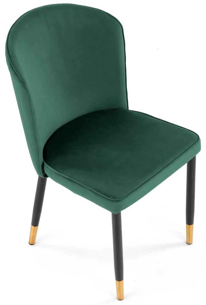 K446 krzesło ciemny zielony, klasyczny, glamour, tkanina velvet