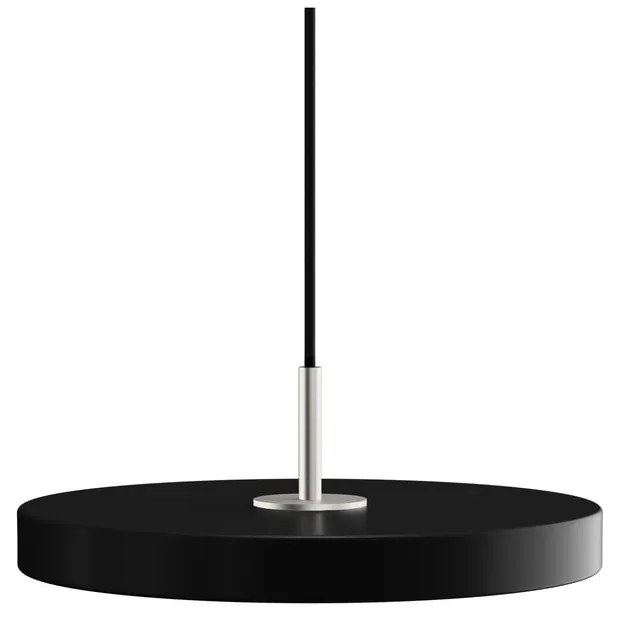 Czarna lampa wisząca LED ze ściemniaczem i metalowym kloszem ø 31 cm Asteria Plus Mini – UMAGE