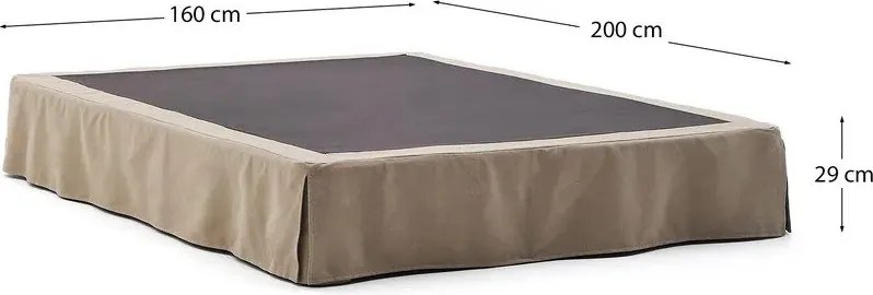 Antracytowe tapicerowane łóżko dwuosobowe 160x200 cm Jaira – Kave Home