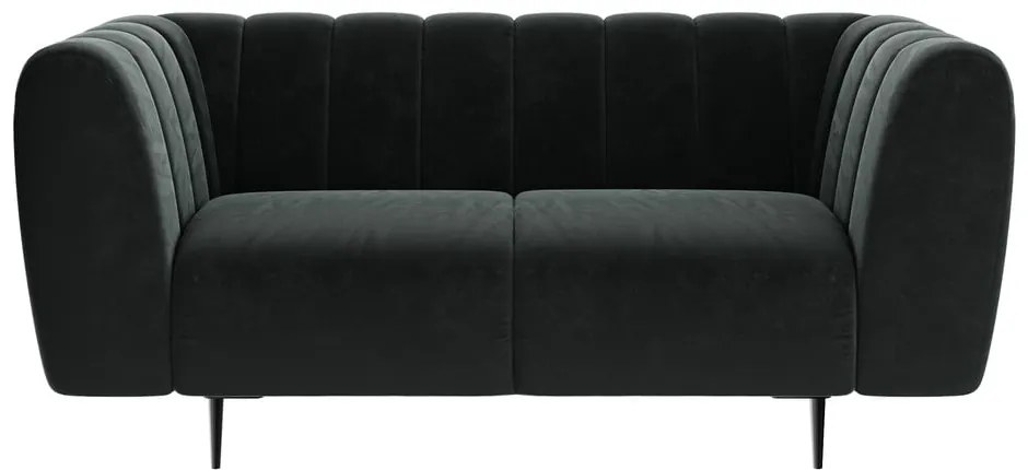 Ciemnoszara aksamitna sofa Ghado Shel, 170 cm