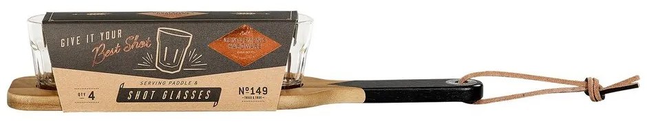 Drewniana deska do serwowania z 4 kieliszkami Gentlemen's Houseware
