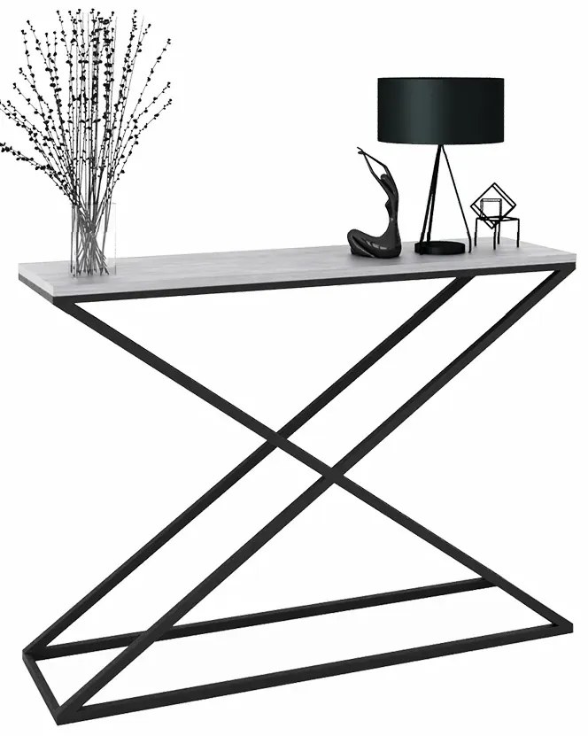 Nowoczesna konsola czarny + beton H6-B04