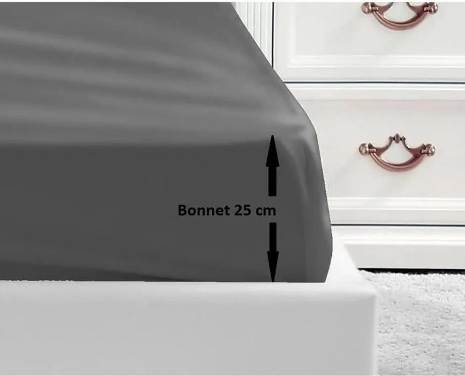 Poszewka na materac 100% bawełny 140x190x25 cm Szary Ciemny - Certyfikat OEKO-TEX