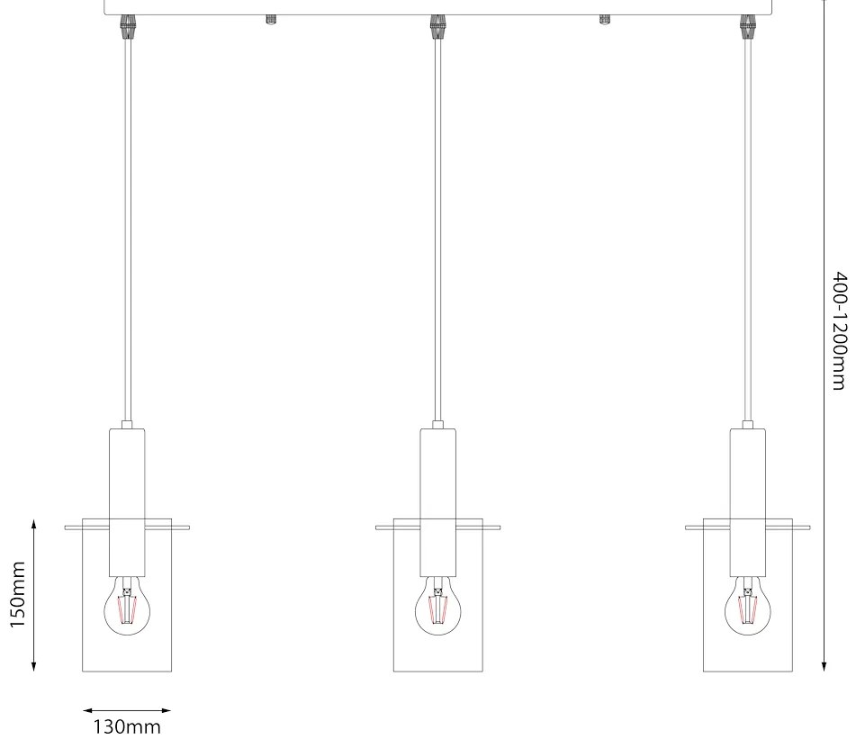 Lampa wisząca Arcadia Black 3xE27