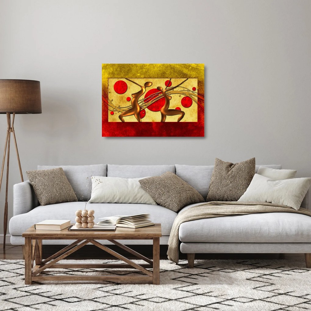 Abstrakcyjny obraz z dwiema kobietami (70x50 cm)