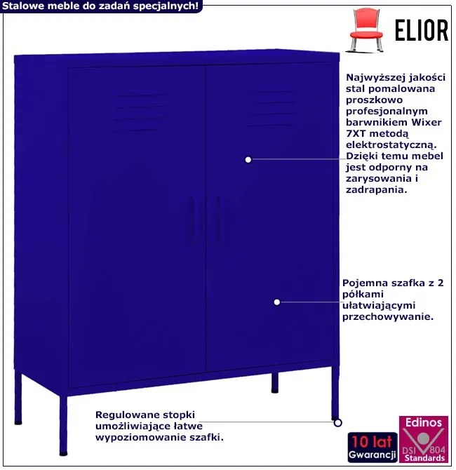 Granatowa szafka gospodarcza w stylu industrialnym H6-D23