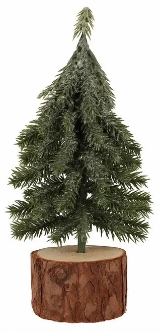 Dekoracja świąteczna Choinka na pieńku, 19 cm, 2 szt.