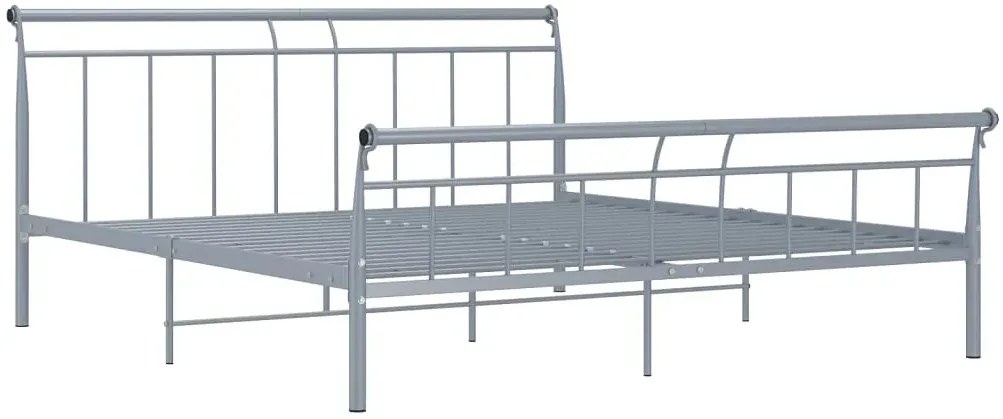 Szare metalowe łóżko małżeńskie 180x200 cm - Ventano