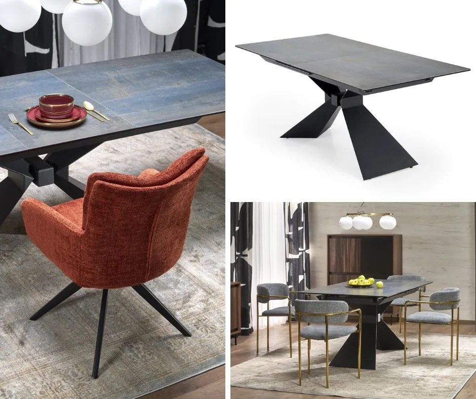 Rozkładany stół Luciano Halmar efekt niebieskiego  marmuru