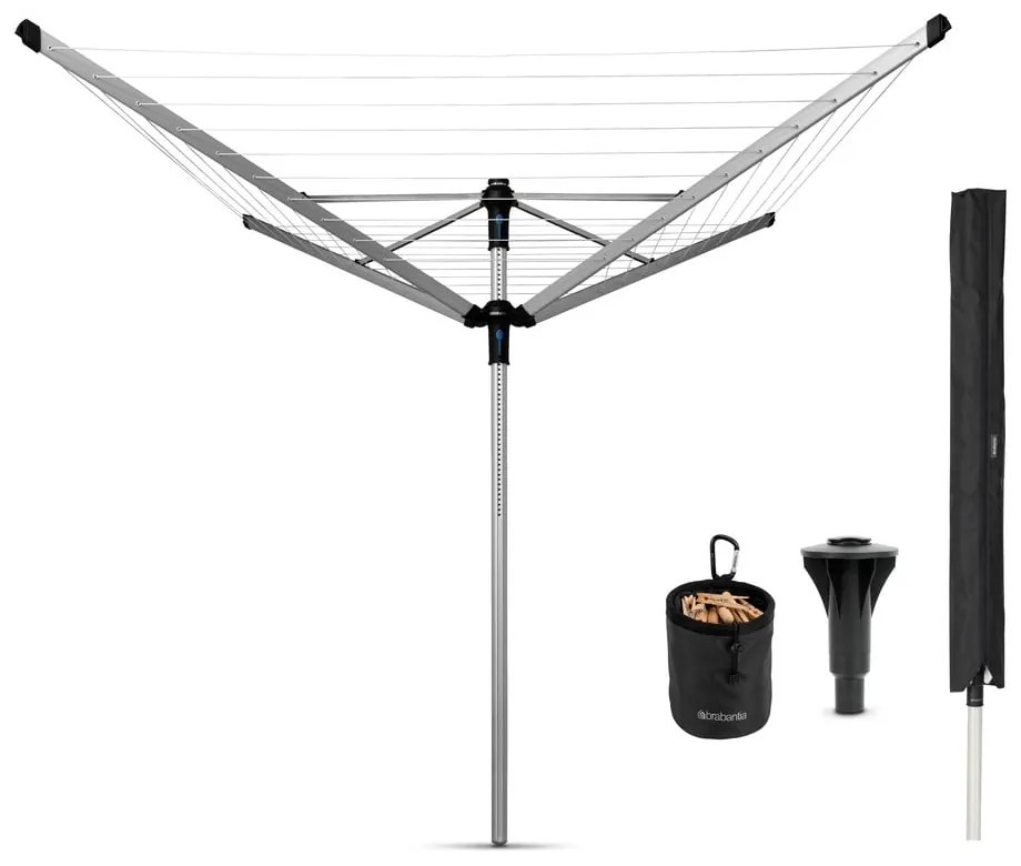 Ogrodowa suszarka na pranie w kolorze srebra 50 m Lift-o-Matic Advance – Brabantia