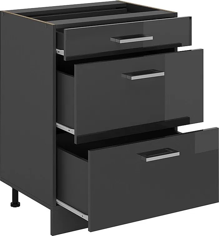 Szafka dolna do kuchni antracyt wysoki połysk 60x60x81.6 r-line