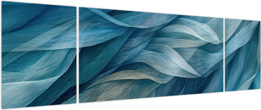 Obraz - Niebieskie i białe fale (170x50 cm)