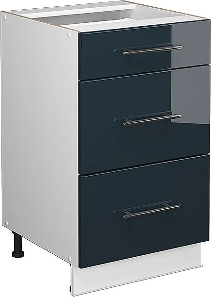 Szafka dolna do kuchni ciemnoniebieski wysoki połysk 50x51.6x82 fame-line