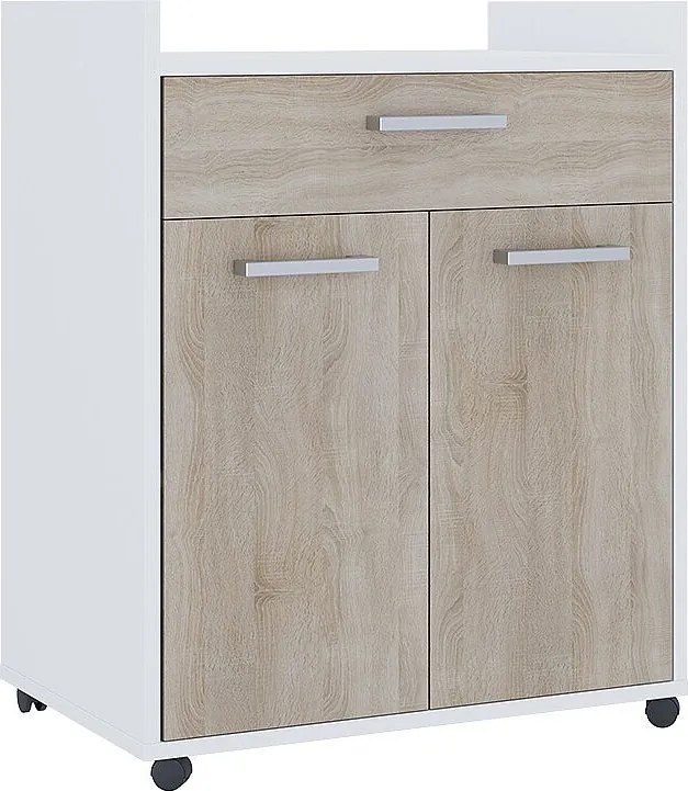 Kontener na rolki biały/sonoma 60x40x77.4 ansel