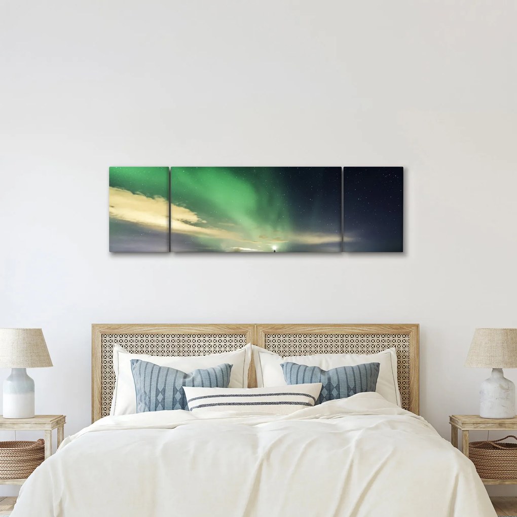 Obraz zorzy polarnej (170x50 cm)