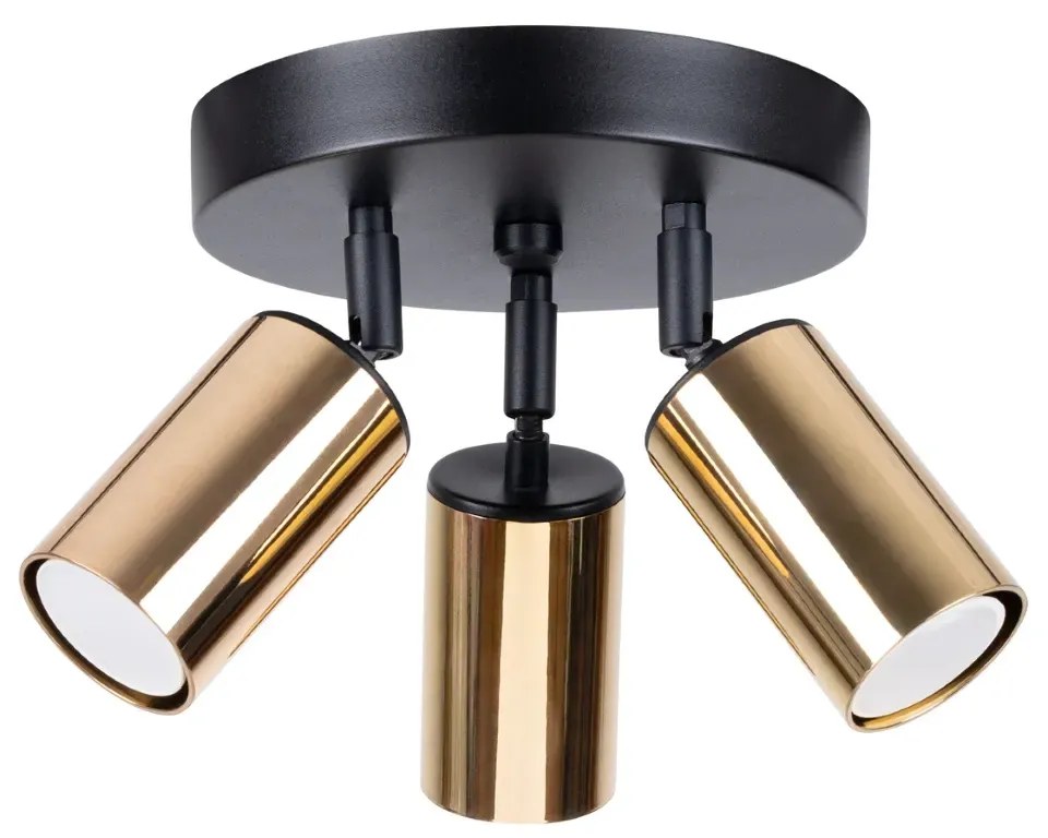 Plafon WINX 3P czarny/złoty SOLLUX LIGHTING