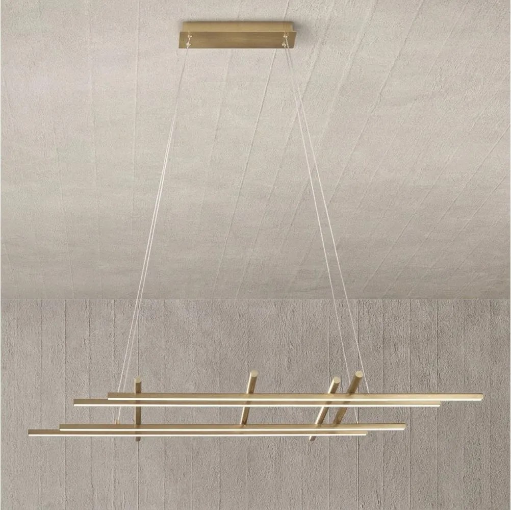 Ondaluce - ściemnialna lampa wisząca na przewodzie MOVIDA LED/114W/230V złota