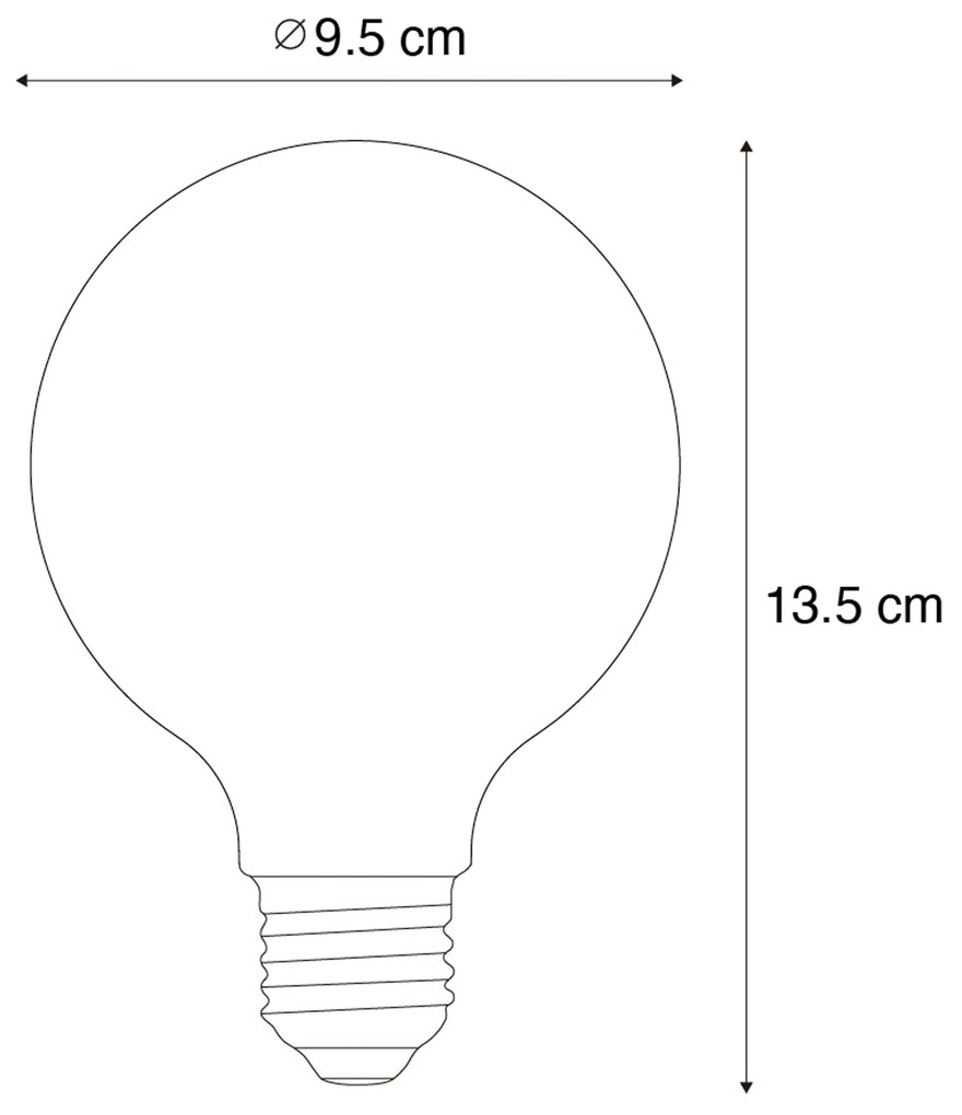 Zestaw 5 ściemnialnych żarówek LED E27 z żarnikiem spiralnym G95 4W 270 lm 2200K