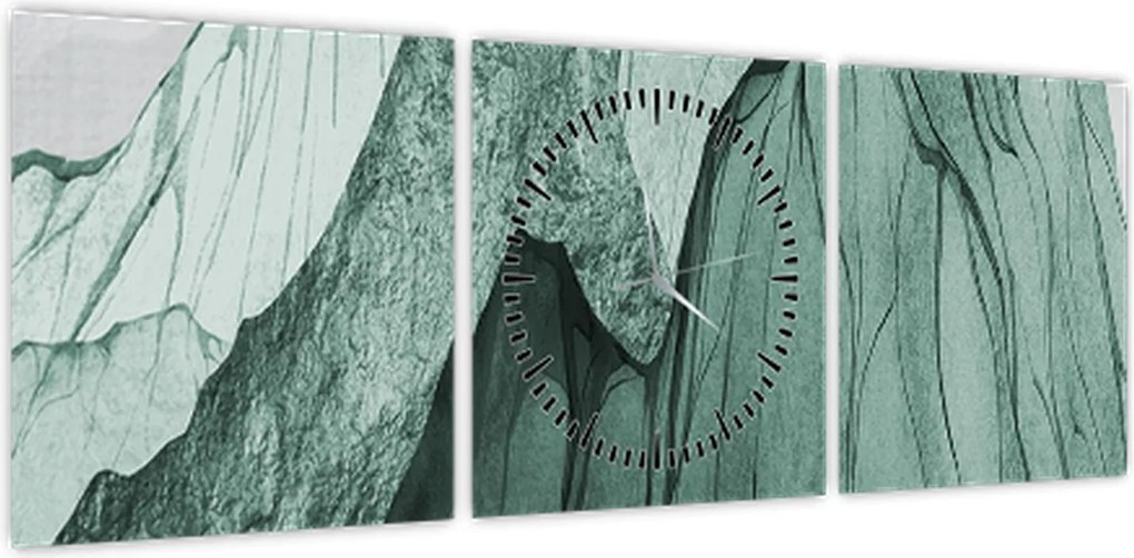 Obraz - Emerald Mountains N⁰3 (z zegarem) (90x30 cm)