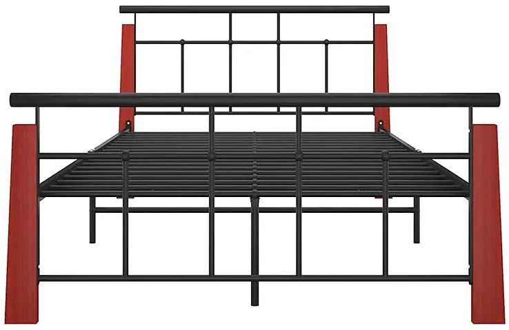 Czarne metalowe łóżko rustykalne 120x200 cm - Nelo