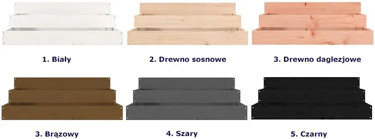 Duża drewniana schodkowa donica ogrodowa - Opia