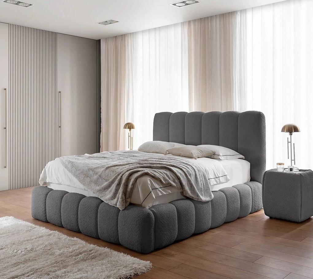 Ciemnoszare łóżko chmurka z pojemnikiem 5 rozmiarów W5-W63