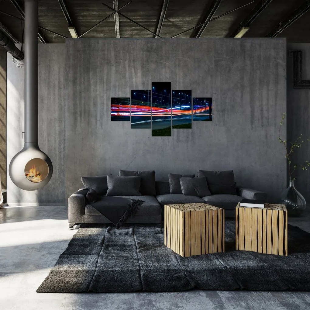 Obraz miasto nocą (125x70 cm)
