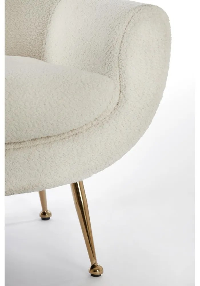 Kremowy fotel z materiału bouclé Vinstra – Light & Living