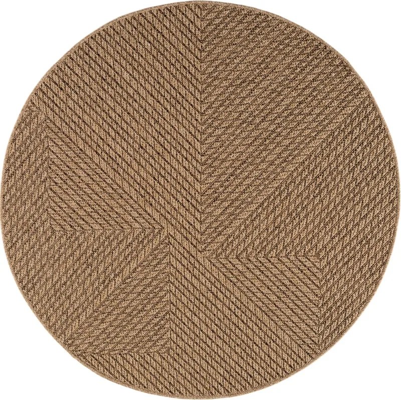 Dywan zewnętrzny Timber Geometryczny beżowy koło 160 cm x 160 cm