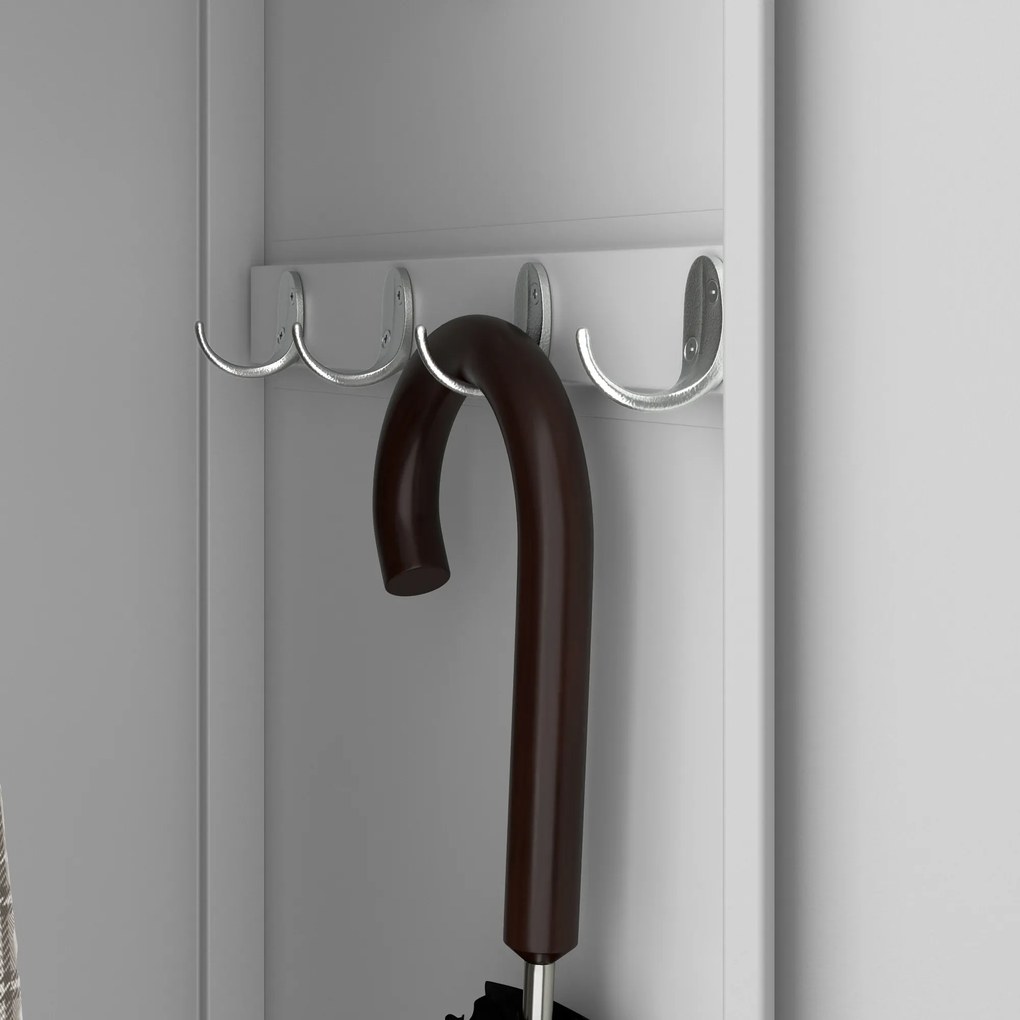 Szafka pracownicza metalowa czterokomorowa szara: KACPER II, 600 x 1800 x 500 mm