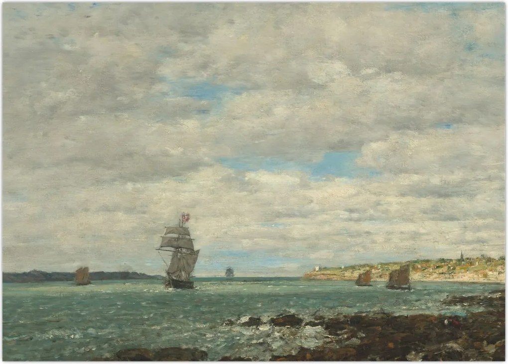 Obraz na szkle - Eugène Boudin, Coast of Brittany, reprodukcje (70x50 cm)