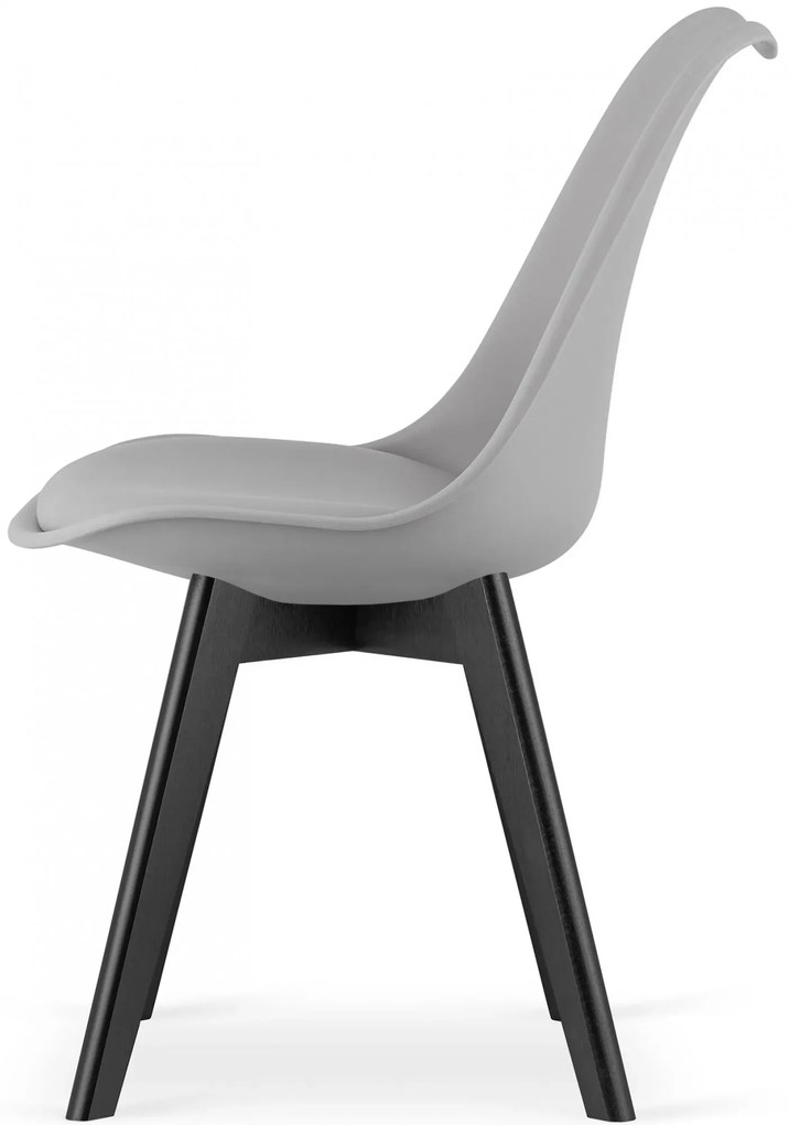 Komplet szarych ergonomicznych krzeseł z czarnymi nogami 4 szt. - Ares 4S