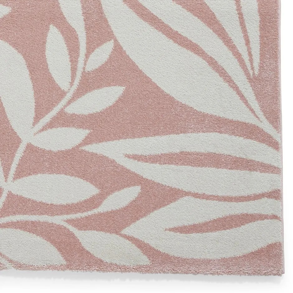 Jasnoróżowy dywan 80x150 cm Sorral Leaves – Catherine Lansfield