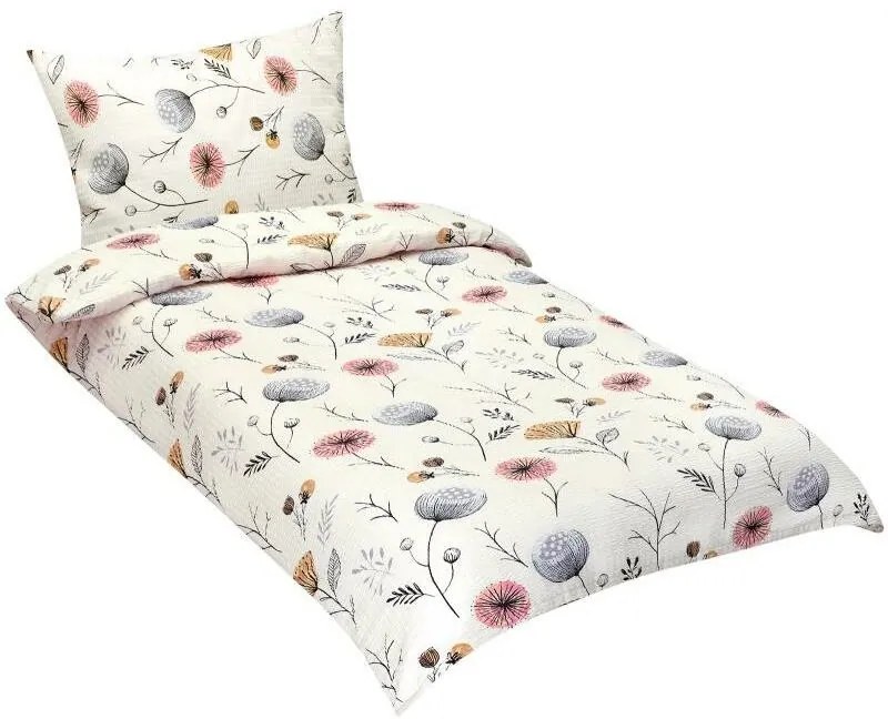 Pościel krepowa Bellatex Makovice beżowa, 140 x220, 70 x 90 cm, 140 x 220 cm, 70 x 90 cm