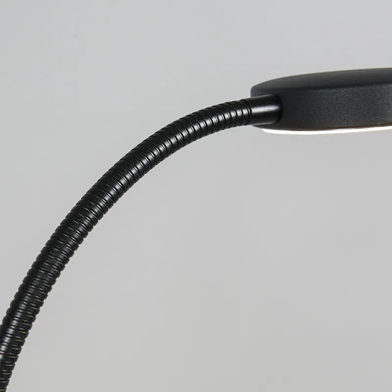 Nowoczesna lampa podłogowa czarna z wbudowanym LED, regulowana - Trax Nowoczesny Oswietlenie wewnetrzne
