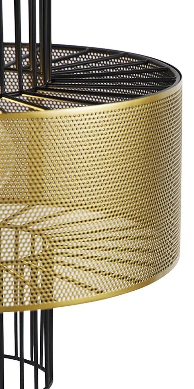 Designerska lampa wisząca złota z czarnym 30 cm - TessDesignerski Oswietlenie wewnetrzne