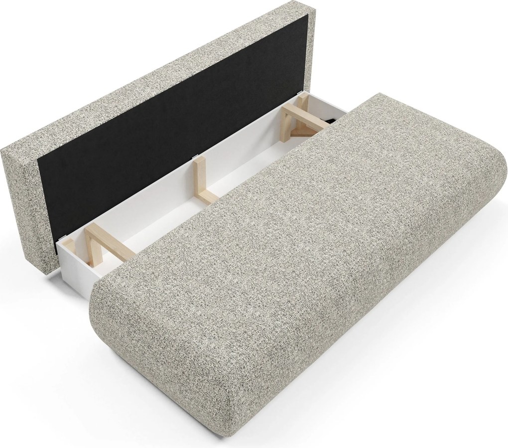 Masseno Sofa DELTA z funkcją spania i pojemnikiem na pościel, Rozkładana sofa - Jasnoszary, PUENTE 11