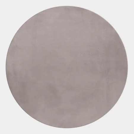 Dywan pluszowy Pouffy beżowy koło 120 cm x 120 cm