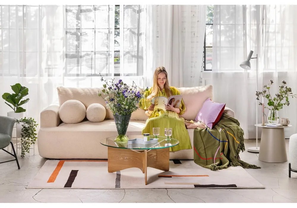 Pomarańczowy/kremowy dywan 140x200 cm Linea – Universal