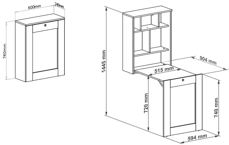 Białe składane biurko z tablicą dla 6 latka, przedszkolaka C5-S97