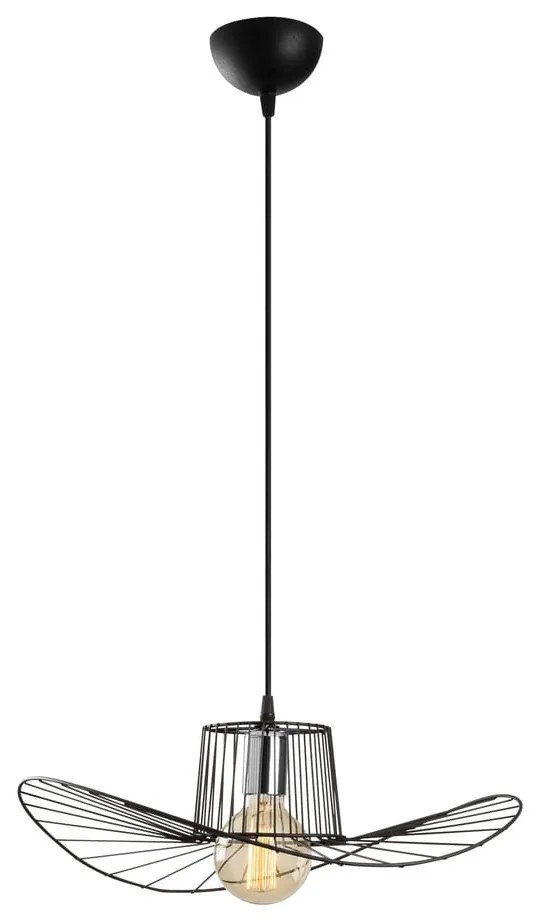 Czarna lampa wisząca z metalowym kloszem ø 50 cm Tel – Opviq lights