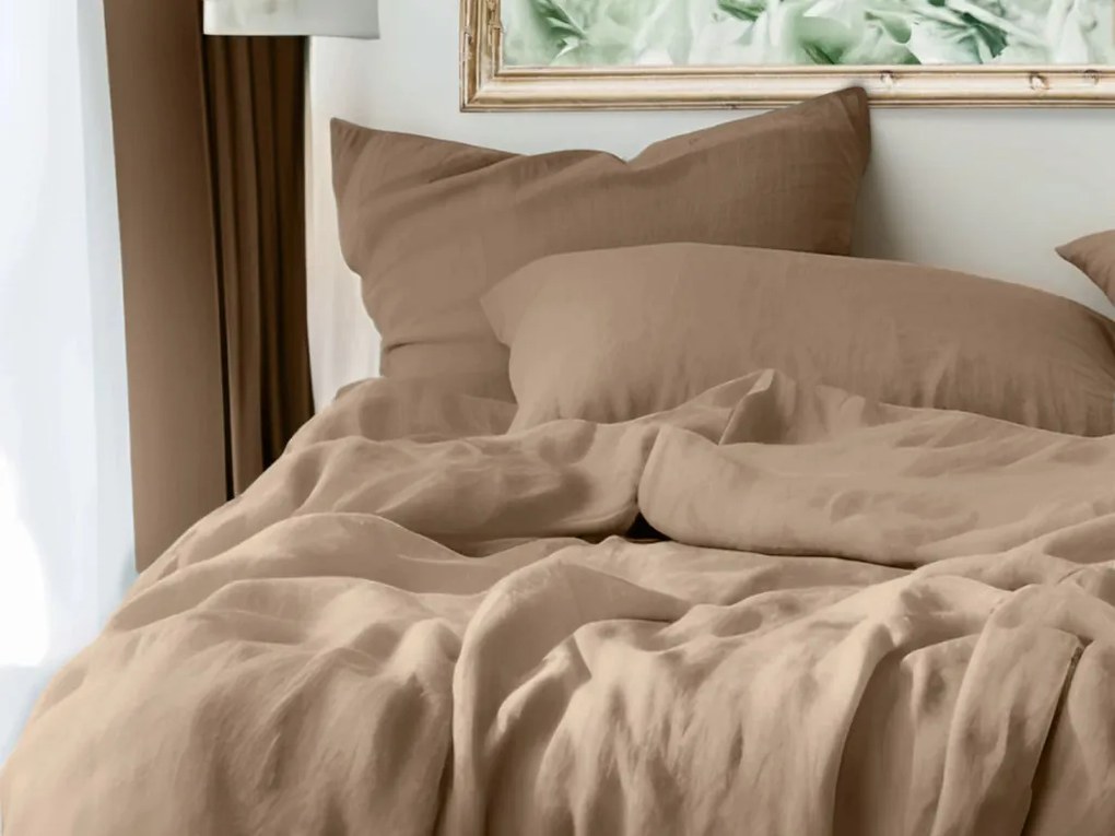 PrzytulneMieszkanie.pl PrzytulneMieszkanie.pl Pościel muślinowa PURELY jasnobrązowa Rozmiar pościeli: 80 x 80 cm | 135 x 200 cm