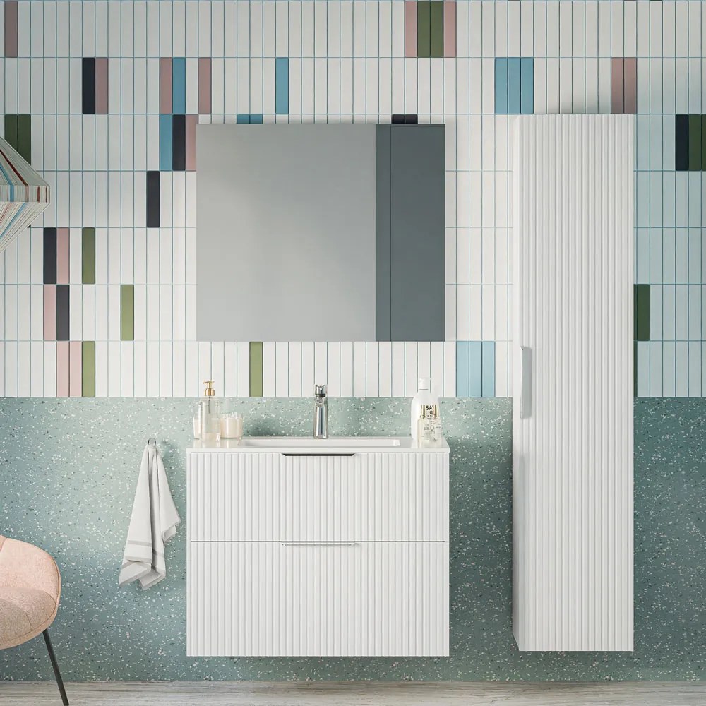 Zestaw mebli łazienkowych TIM 80 cm z umywalką ceramiczną