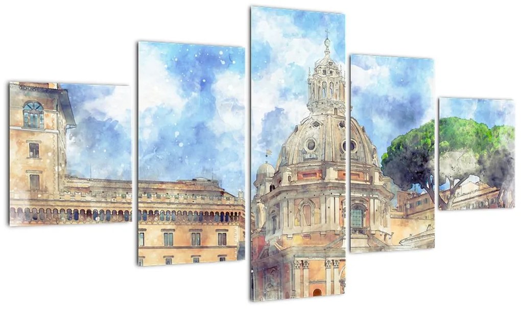 Obraz - Kościół Santa Maria di Loreto, Rzym, Włochy (125x70 cm)