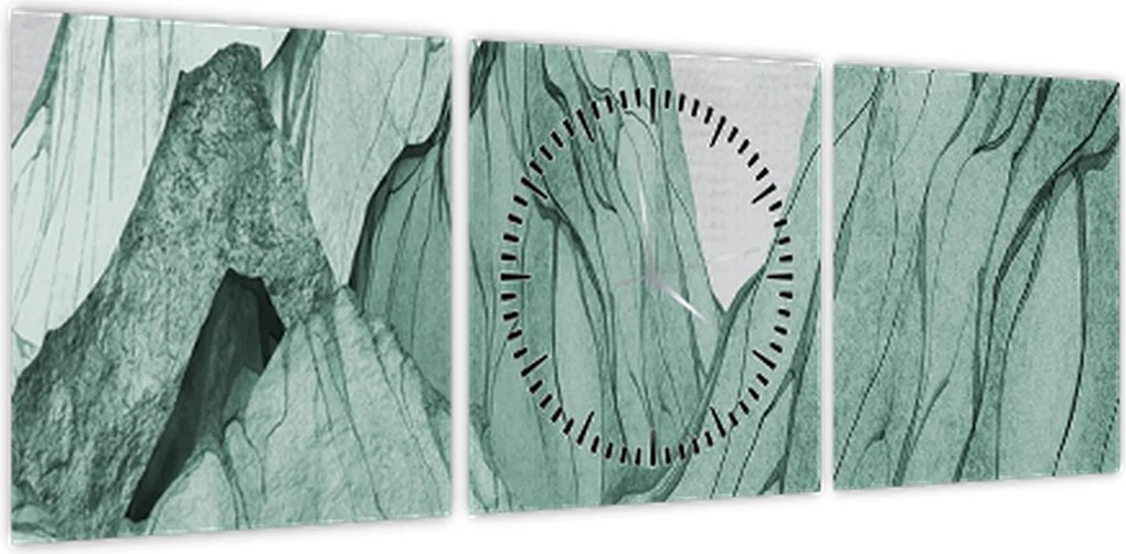 Obraz - Emerald Mountains N⁰1 (z zegarem) (90x30 cm)