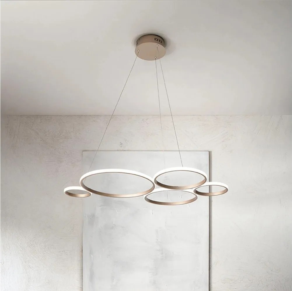 Ondaluce - Ściemnialny żyrandol LED na przewodzie POIS LED/60W/230V złoty