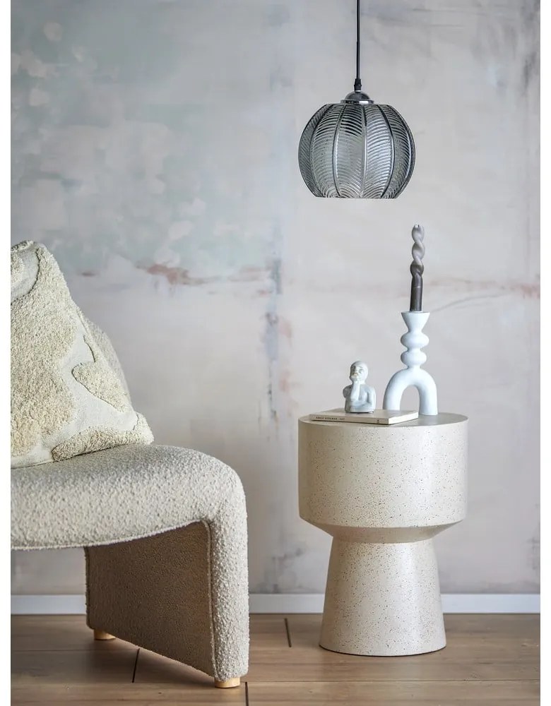 Szara lampa wisząca ze szklanym kloszem ø 22 cm Adar – Bloomingville