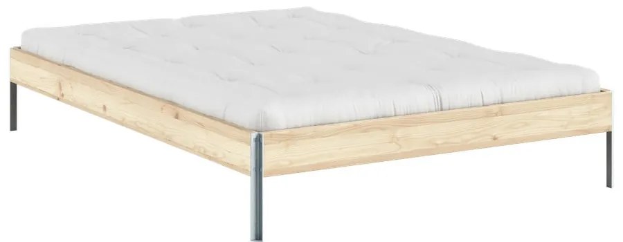 Łóżko dwuosobowe z litego drewna sosnowego ze stelażem 140x200 cm w naturalnym kolorze Core – Karup Design