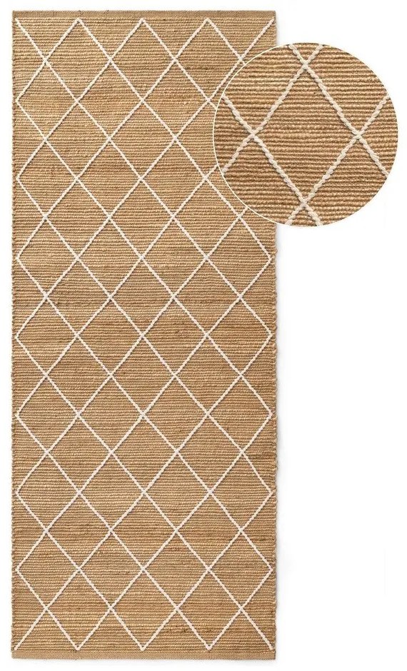 Chodnik z juty tkany ręcznie w naturalnym kolorze 80x200 cm Kunu – Hanse Home